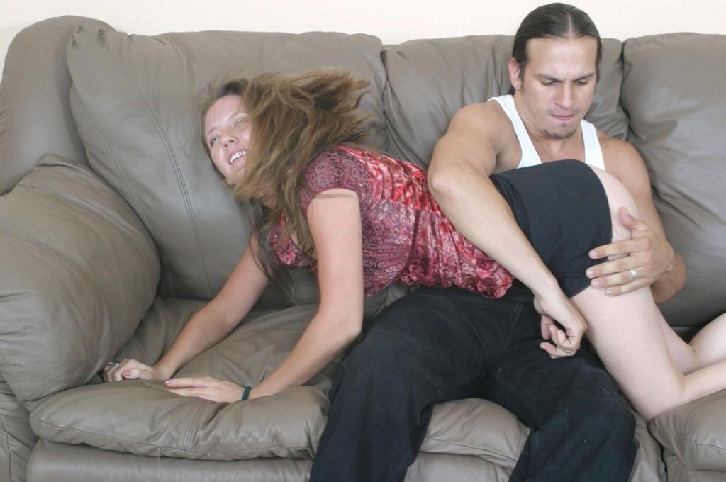 16P Naughty teen gets her ass spanked in her skirt