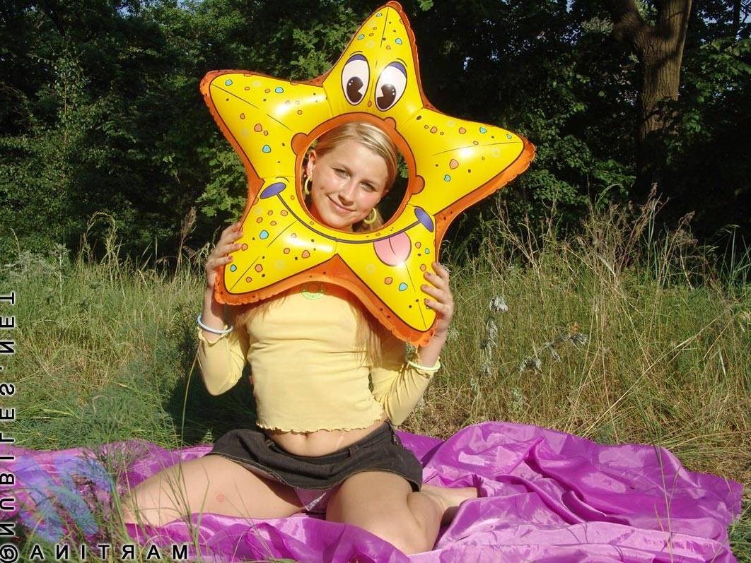 15P Petite teens tiny boobies outdoors