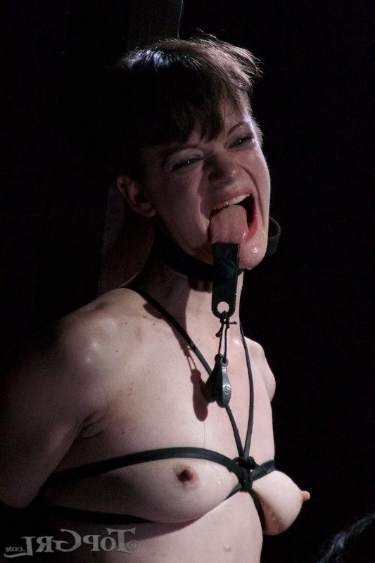 16P Hazel Hypnotic stockings babe is bound in dark dungeon and gagged