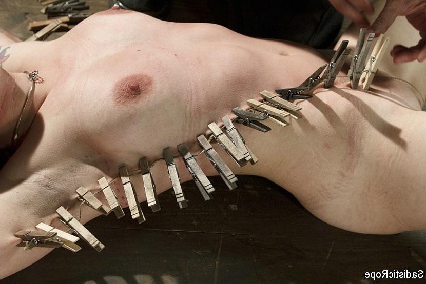 15P Cherry Doll pale brunette is rope bound for spanking and fisting