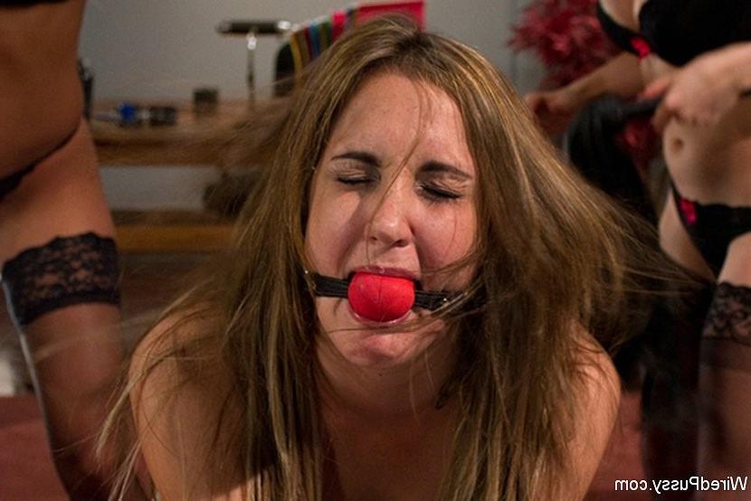 19P Kiera King is rope electro bound and strapon fucked by lezdoms Lorelei Lee and N