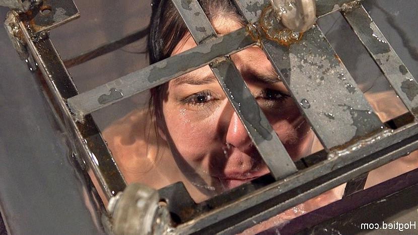 17P Juliette March in tight rope bondage gets a brutal water treatme