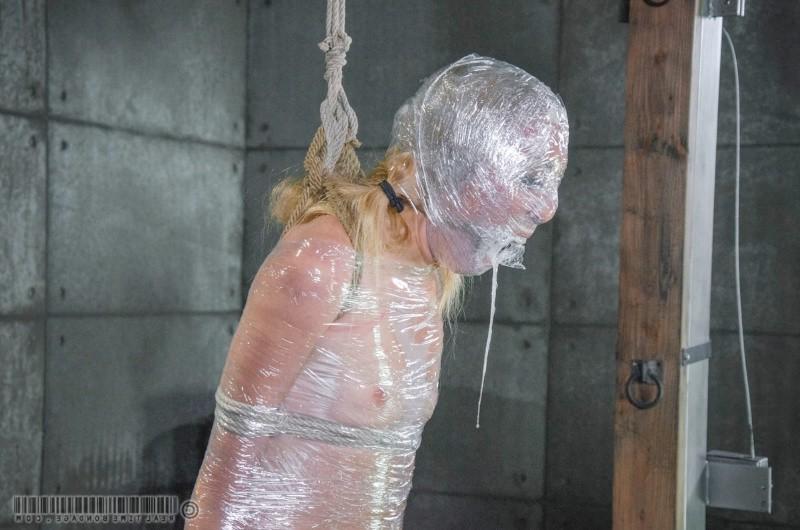 16P Emma Haize is wrapped in seethru plastic and toyed