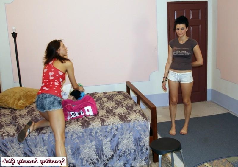16P Sassy new sorority pledge Sadie Holmes gets spanked by teen