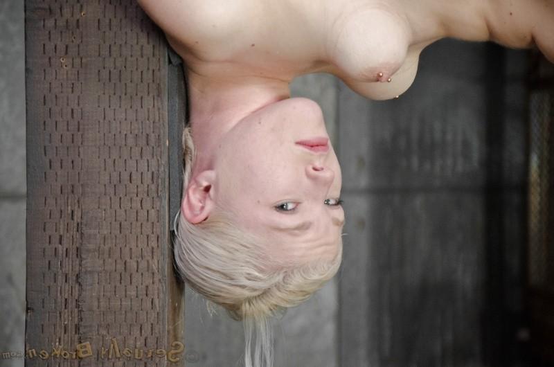 13P Ella Nova is rope bound in spread to a pole and black cock fucked