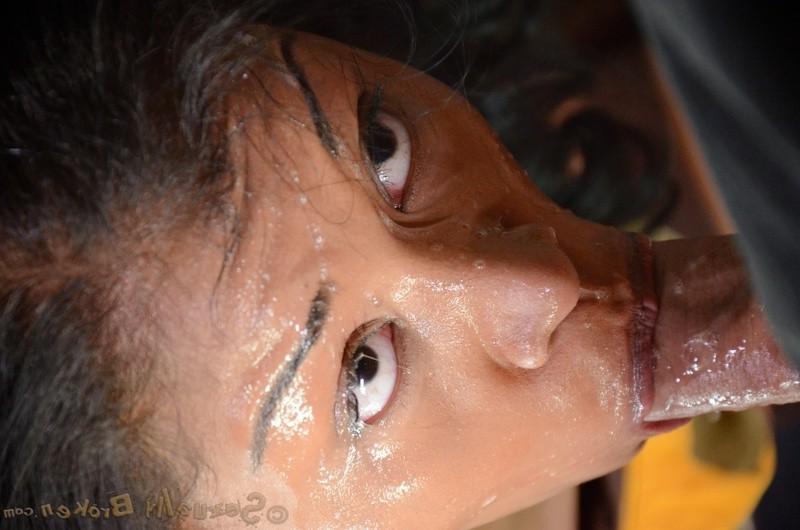 16P Yasmine De Leon ebony babe is bound and mouth fucked