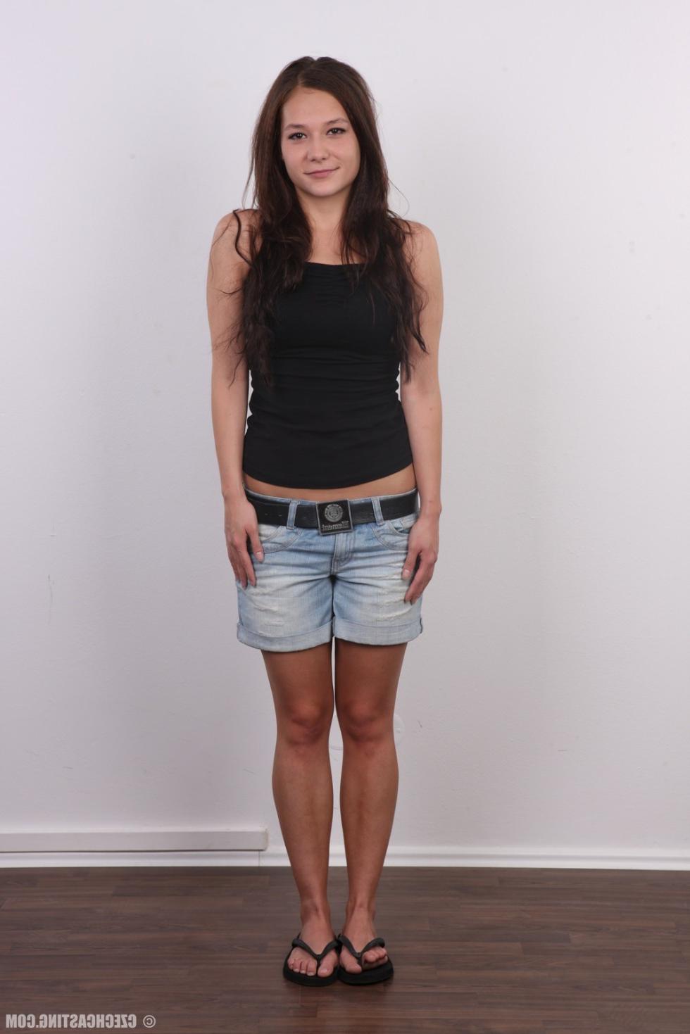 15P Petite teen with tiny tits poses naked