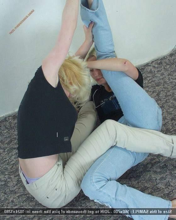8P Blonde girl gets strangled and her pussy kicked