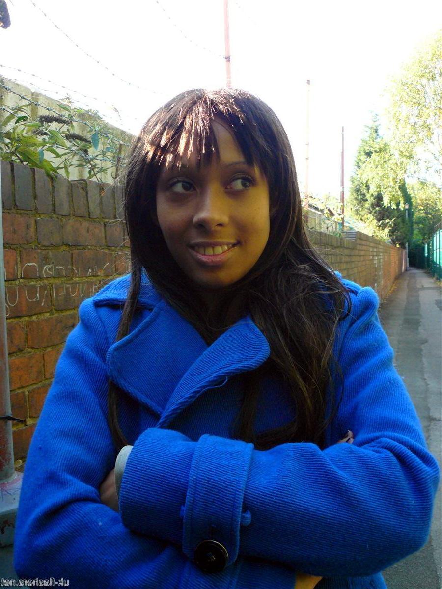 16P Shy ebony teen flashing and black public nudity of young exhibitionist babe
