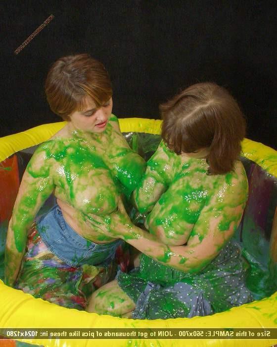 10P Big titted teens wallow in goo