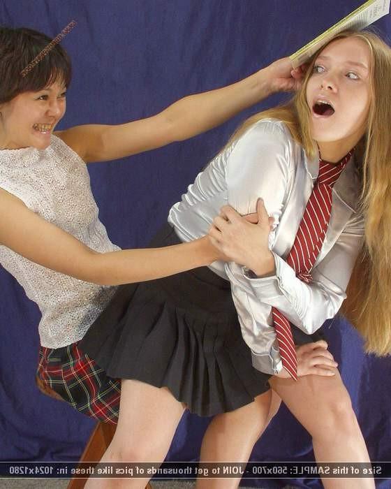 11P Asian schoolgirl thrashes blonde classmate