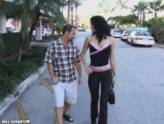17P Tall brunette mom gets spanked while the hunter bangs her