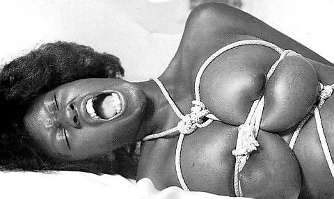 9P Vintage pornstar Denise Hicks in bondage