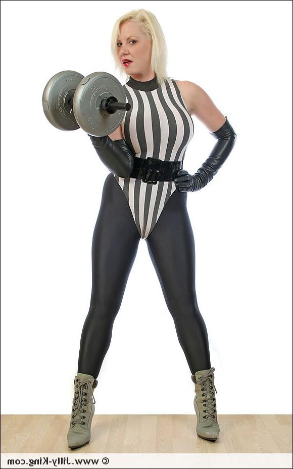 15P Spandex and leather milf jilly king fetish workout