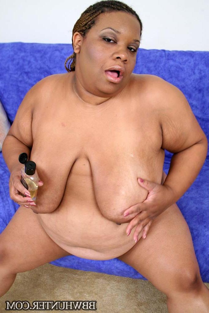 12P Plump ebony whore squeezing her huge tits while getting fucked