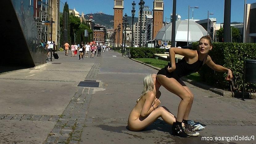 17P Liz Rainbow is public humiliated and dominated by Mona Wales an