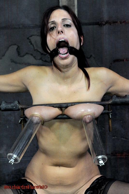 4P Lavender is metal bound her sensitive tits crushed and spanked