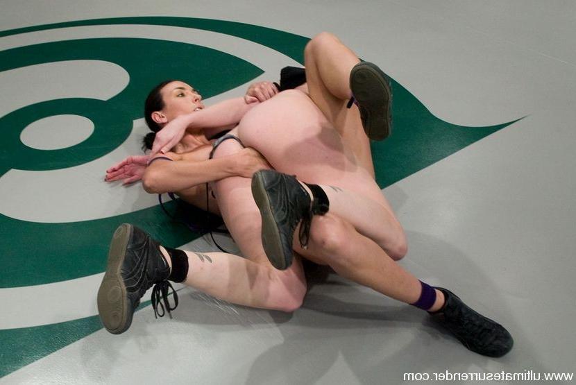 15P Close competive wrestling match, where the loser gets fucked
