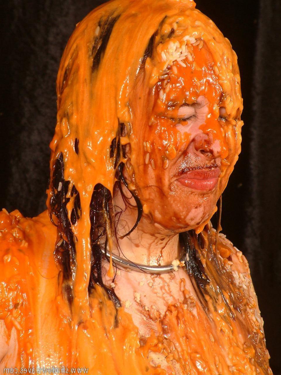 15P Clumsy maid spills the dinner and is force fed
