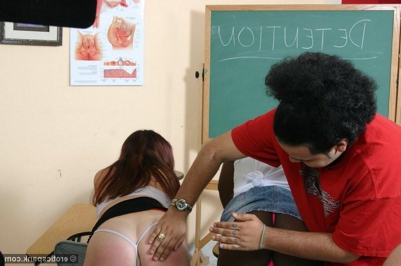 16P Two naughty teen chicks get spanked when in detention