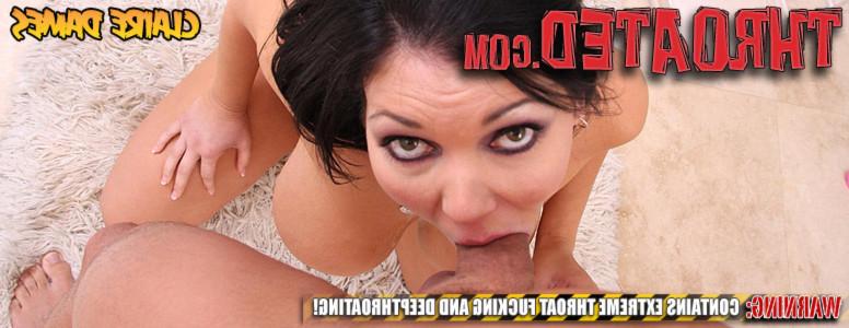 16P Busty brunette Claire Dames eagerly deep throating