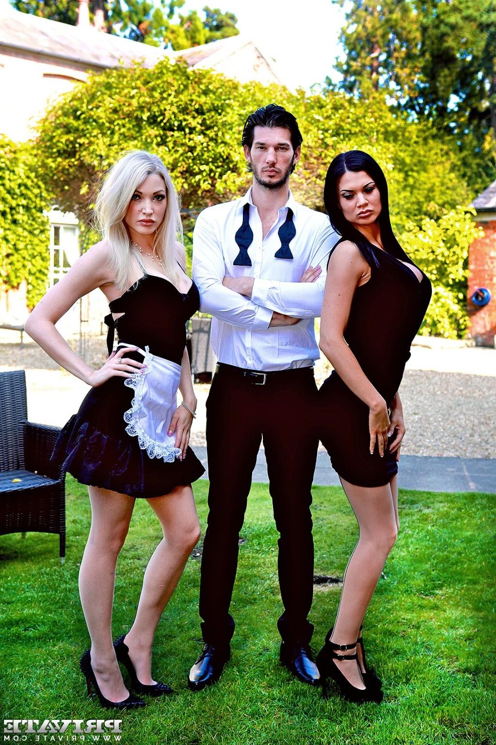12P Teen Jasmine Jae and slutty maid Tamara Grace get off in a hot t