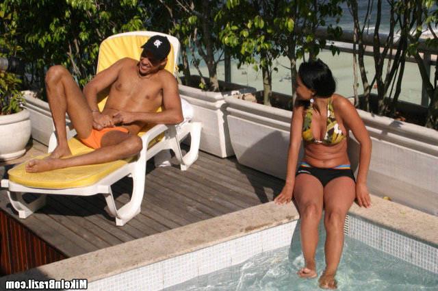 10P Lovely tan lined south american babe eats cock