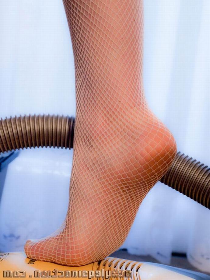 12P Maid Nora teasing with her awesome feet in stockings