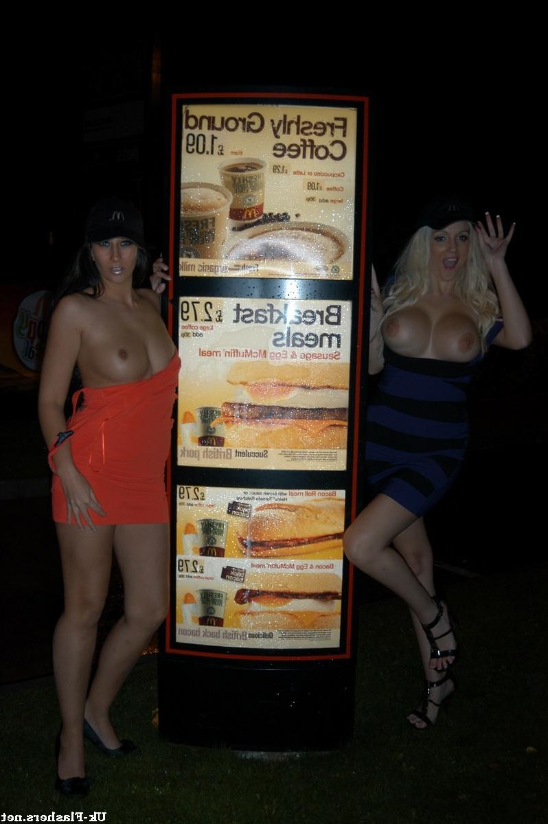 16P Big tits flashing of crazy exhibitionist babes showing boobs to ambulance office