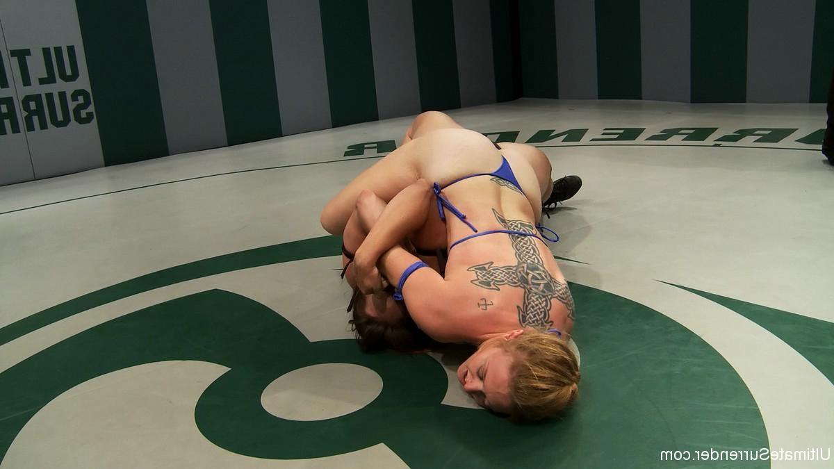 24P Lesbian wrestling where winner strap-on fucked the loser