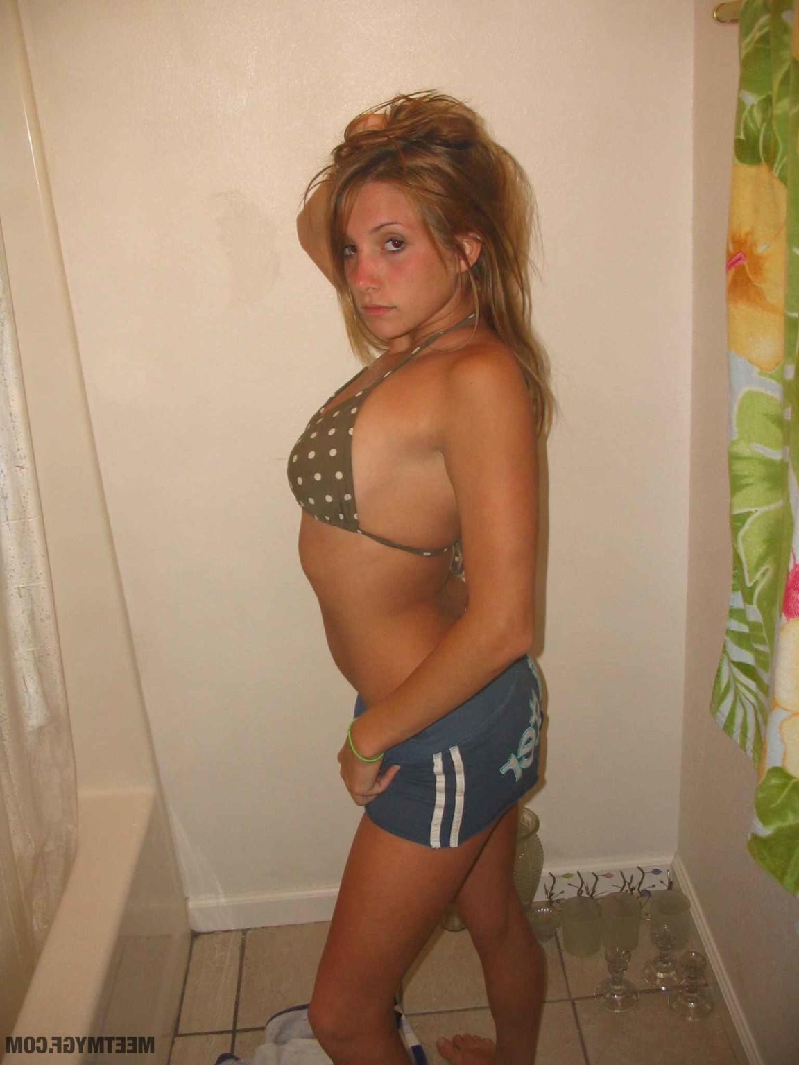 16P Cute blonde babe with perky teen tits