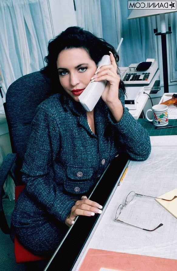 16P Secretary Taylor St Claire having phone sex in stockings