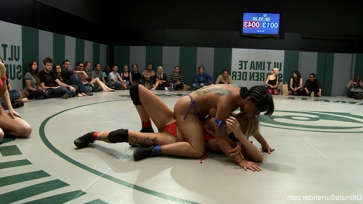 24P Real lesbian non-scripted wrestling in front of live audience