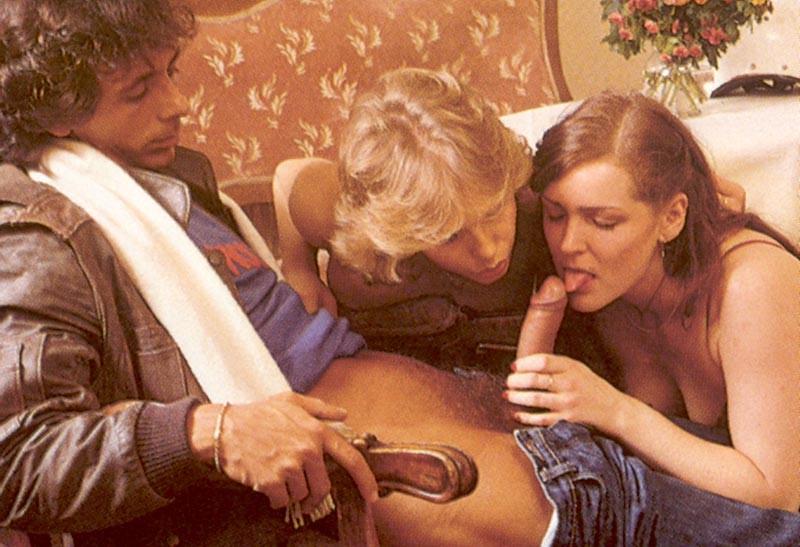 16P Two retro honeys sharing their male friend