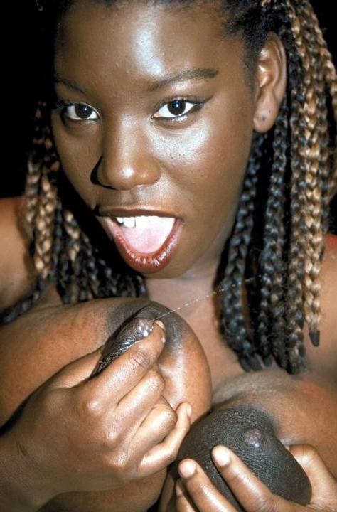 16P Lactating ebony milking tits