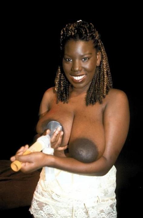 16P Lactating ebony milking tits
