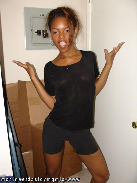 16P Teen ebony cutie rides her pussy backward cowgirl style