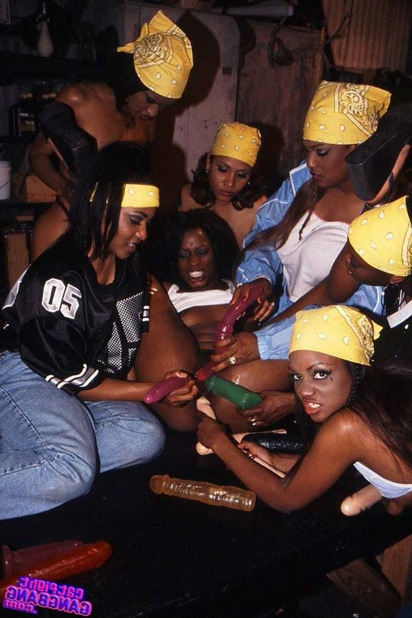 17P Hot ebony slut gets violated by a gang of ebony lesbians