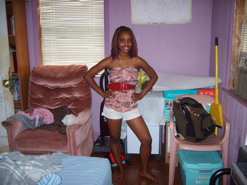 15P These ebony teen girlfriends posing and naked