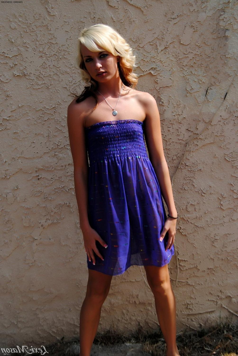 15P Slim blonde teen with tiny tits