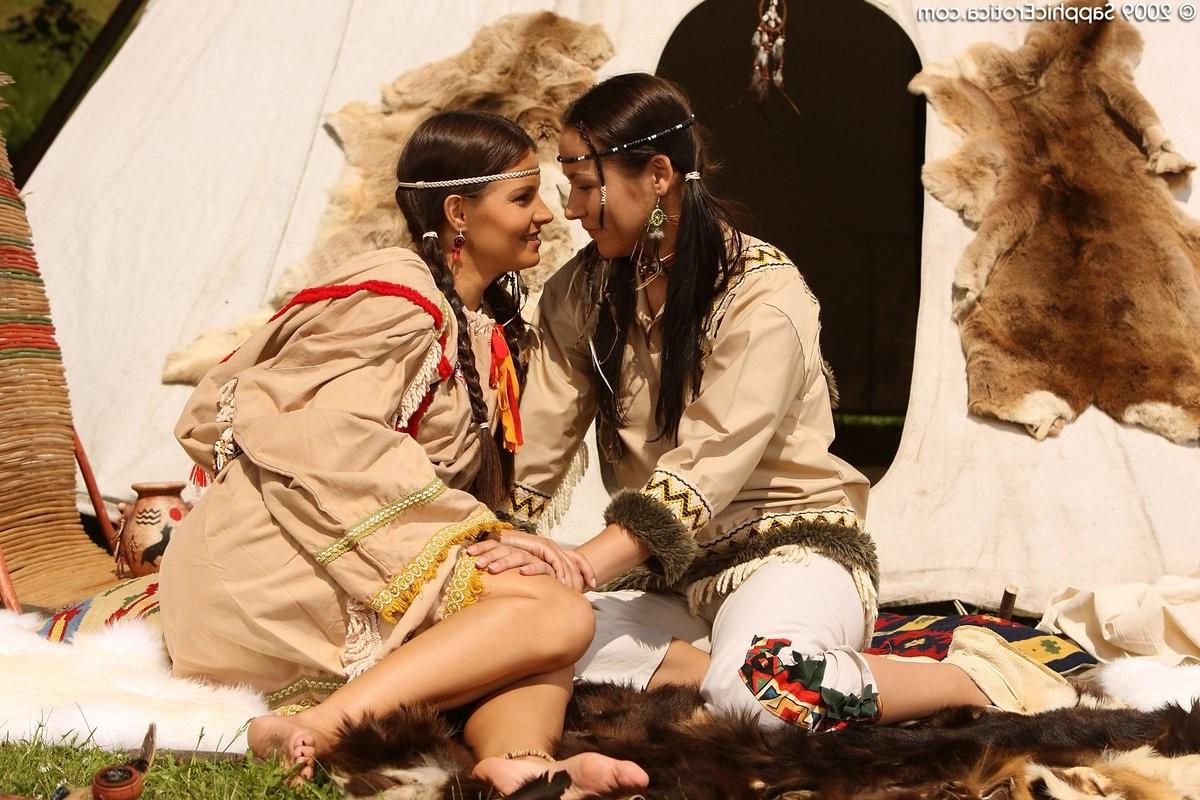 16P Native american cuties lap butts and finger pussies by tipi
