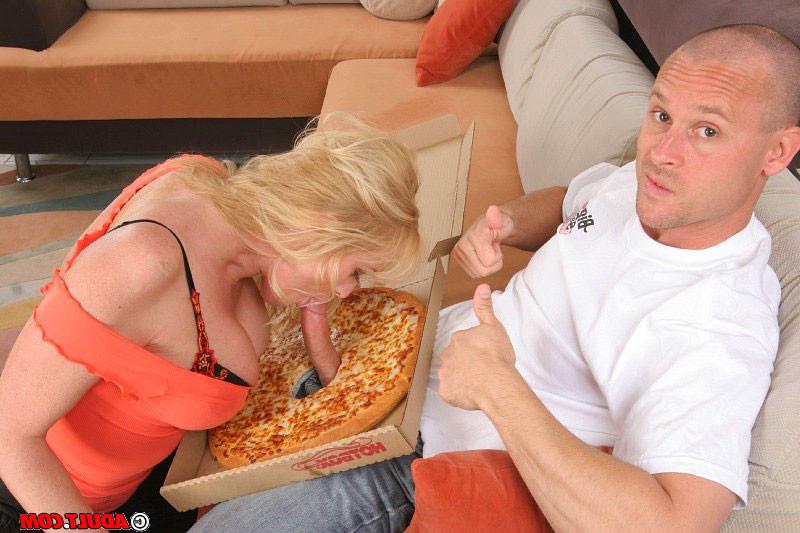 15P Blonde big tits sucking and fucking in pizza fetish