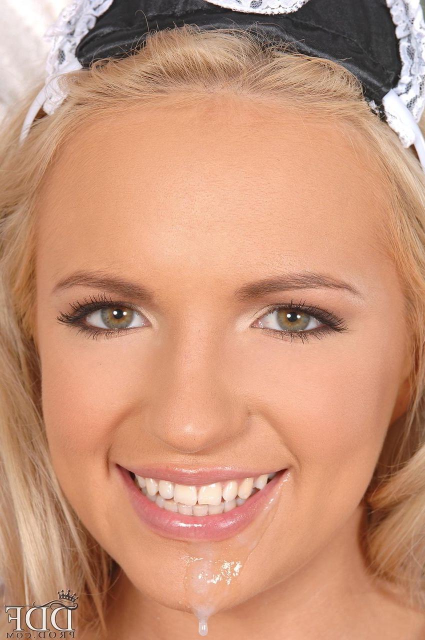 15P Britney Spring in maid outfit sucking a big rod