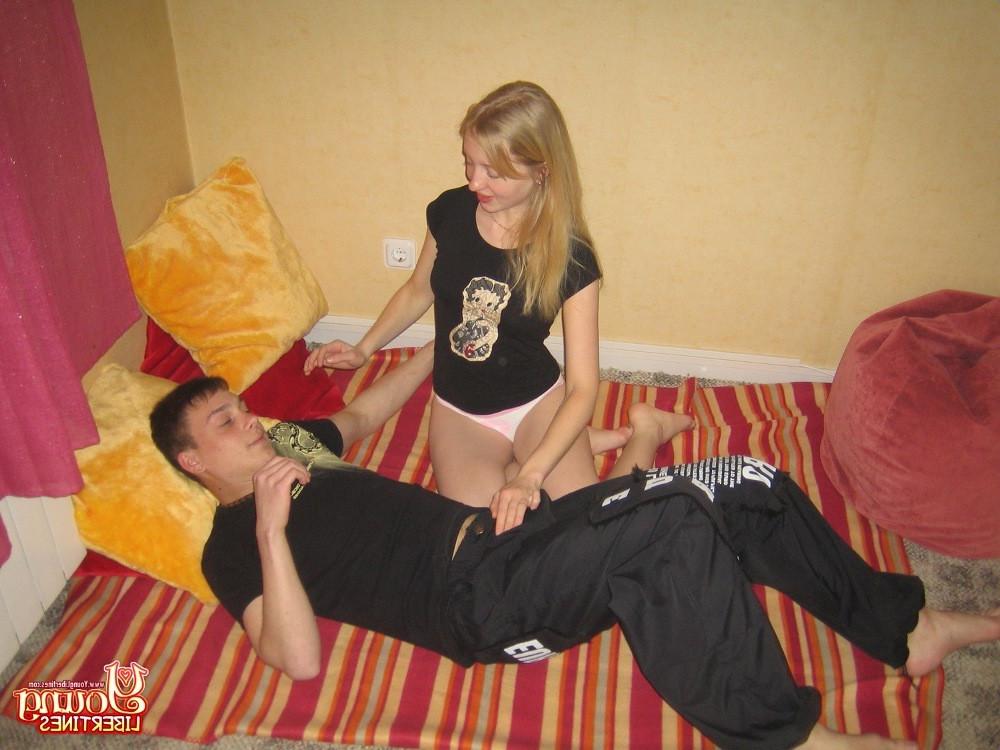 16P Blonde tiny girl cutie sucking and fucking a massive cock