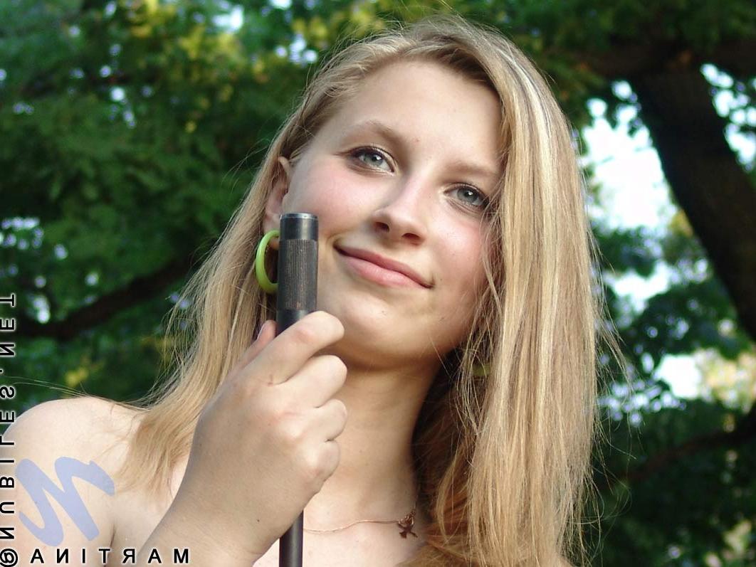 18P Petite teen babe outdoors