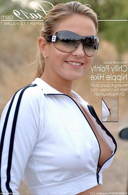 25P blonde outdoor perky nipples