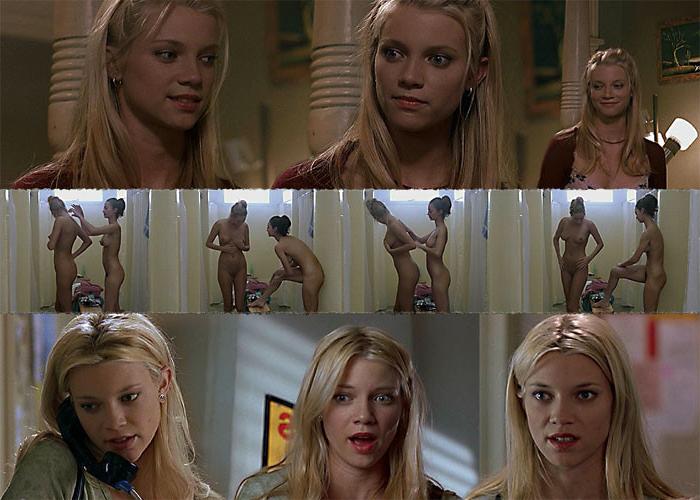 15P Hot blonde celeb Amy Smart shows her perky boobs