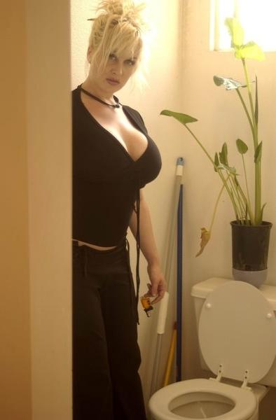 20P Smoking busty blonde