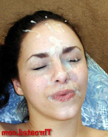 16P Cute brunette Alexia gives deep throat with facial