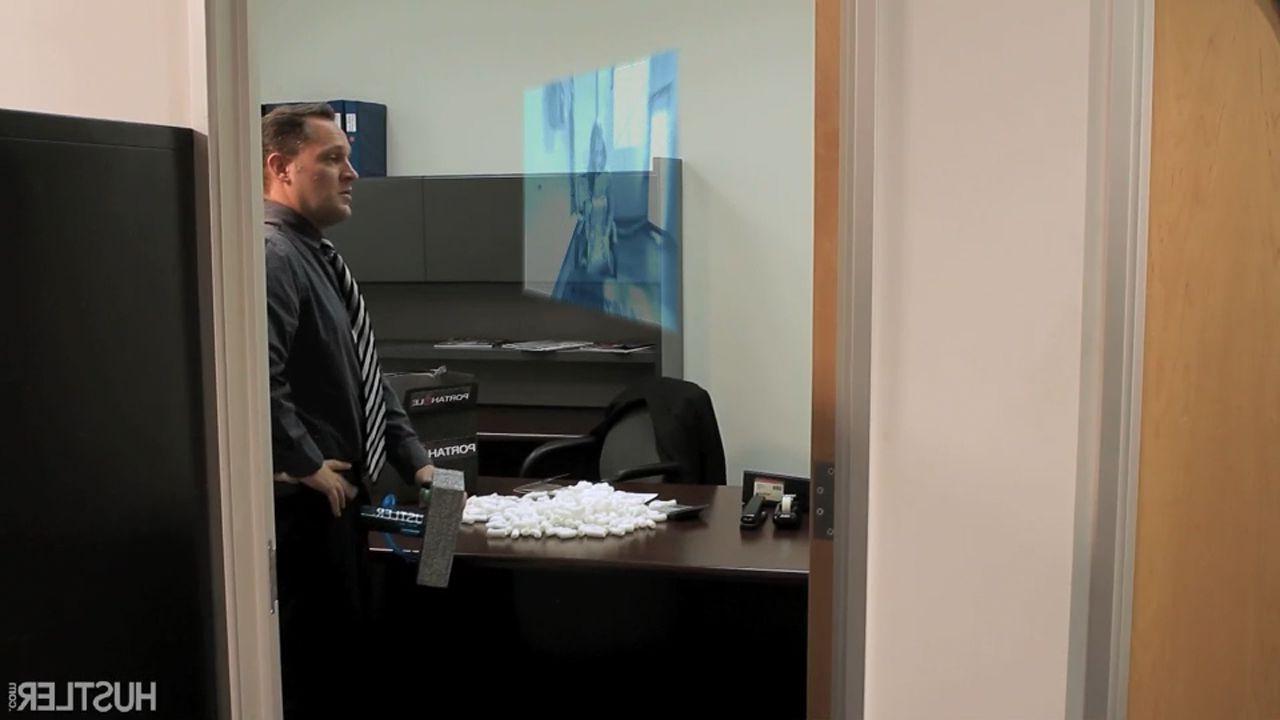 16P Capri Cavalli using an office gloryhole